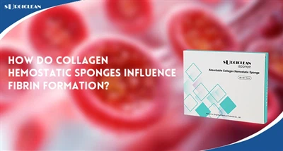 ¿Cómo influyen las esponjas hemostáticas de colágeno en la formación de fibrina?